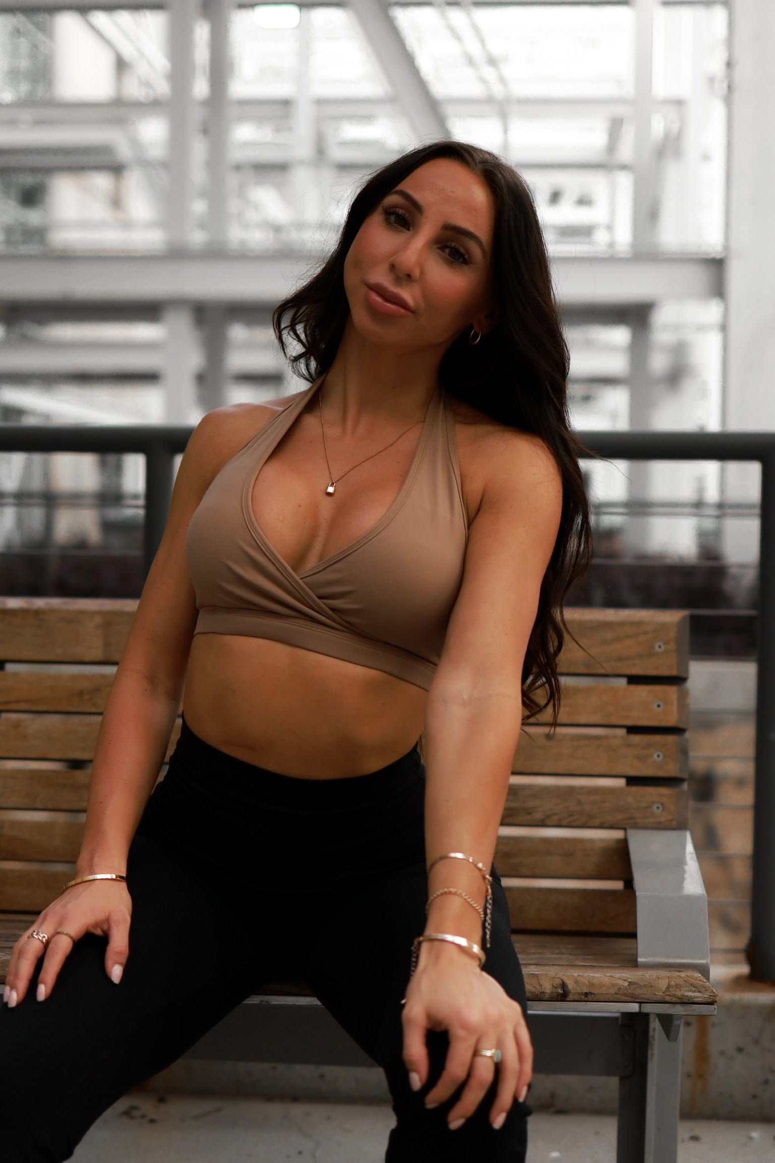 Free Spirit Outlet Latte(Tan) / XS Halo Halter Bra